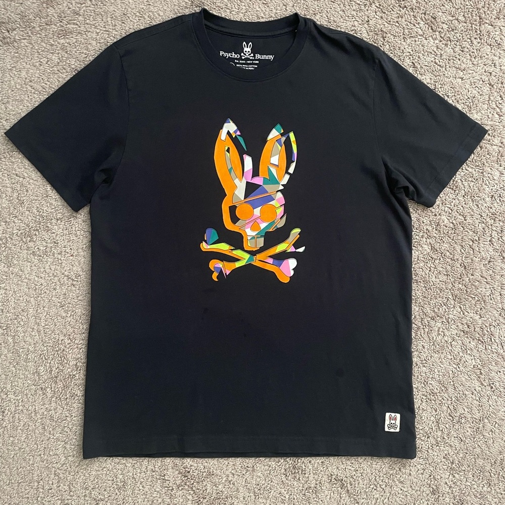 Psycho Bunny Multicolor Graphic black men’s size 5 (medium) in great condition